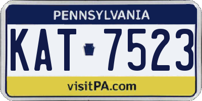 PA license plate KAT7523