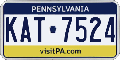PA license plate KAT7524