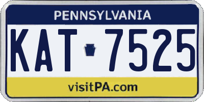 PA license plate KAT7525