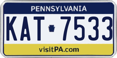 PA license plate KAT7533