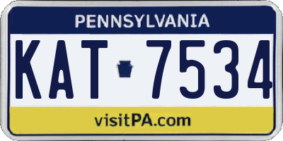 PA license plate KAT7534