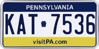 PA license plate KAT7536