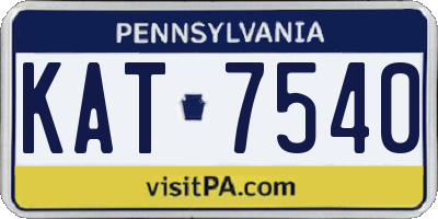 PA license plate KAT7540
