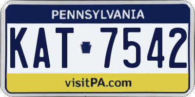 PA license plate KAT7542