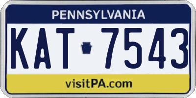PA license plate KAT7543