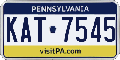 PA license plate KAT7545