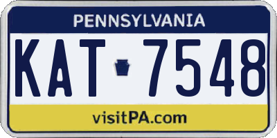 PA license plate KAT7548