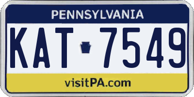 PA license plate KAT7549