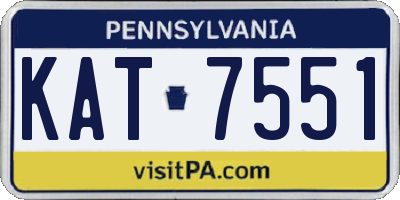 PA license plate KAT7551