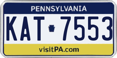 PA license plate KAT7553