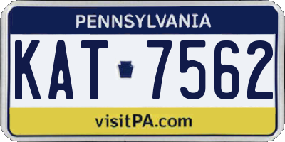 PA license plate KAT7562