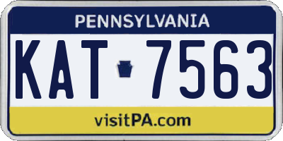 PA license plate KAT7563
