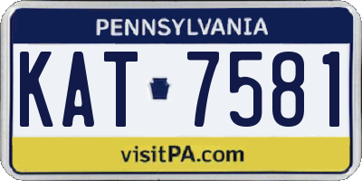 PA license plate KAT7581
