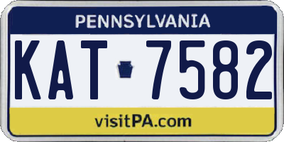 PA license plate KAT7582