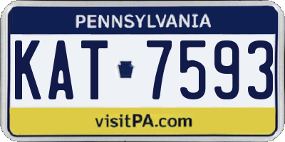 PA license plate KAT7593