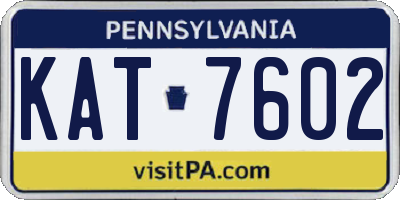 PA license plate KAT7602