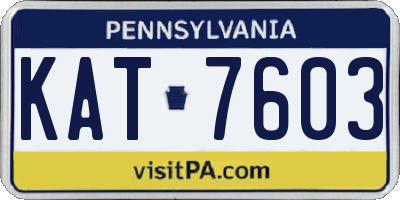 PA license plate KAT7603