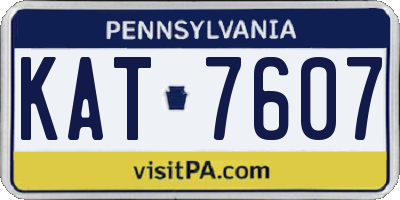 PA license plate KAT7607