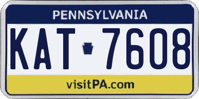 PA license plate KAT7608