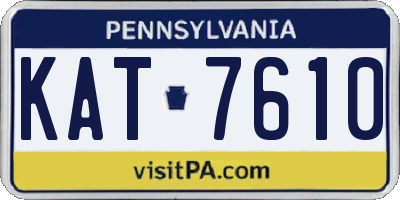 PA license plate KAT7610