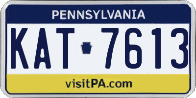 PA license plate KAT7613