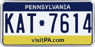 PA license plate KAT7614