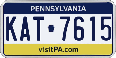 PA license plate KAT7615