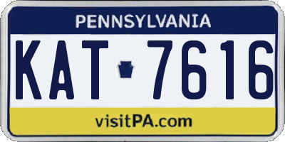 PA license plate KAT7616