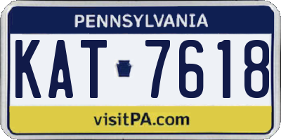 PA license plate KAT7618