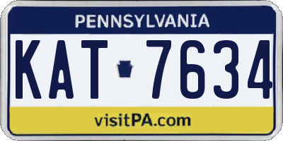 PA license plate KAT7634