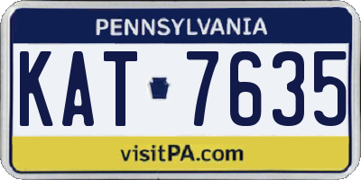 PA license plate KAT7635