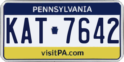 PA license plate KAT7642