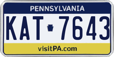 PA license plate KAT7643