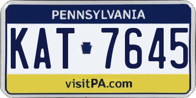 PA license plate KAT7645