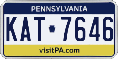 PA license plate KAT7646
