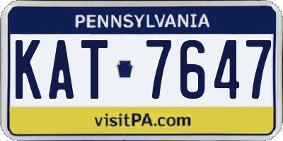 PA license plate KAT7647
