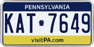 PA license plate KAT7649