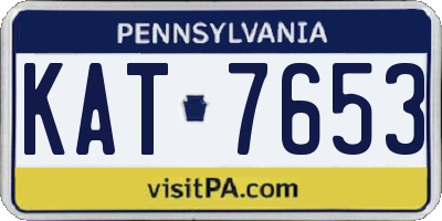 PA license plate KAT7653