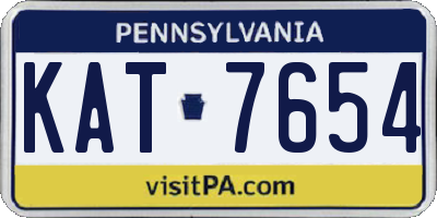 PA license plate KAT7654