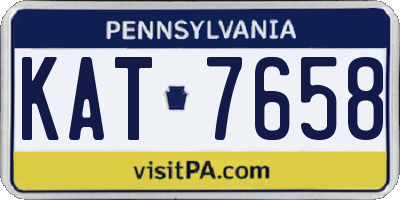 PA license plate KAT7658