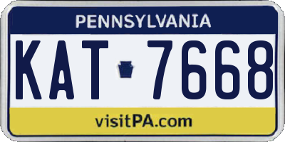 PA license plate KAT7668