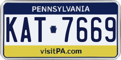 PA license plate KAT7669