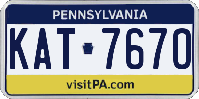 PA license plate KAT7670