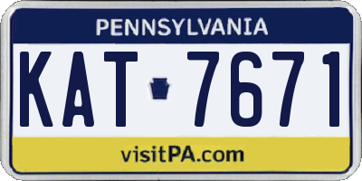 PA license plate KAT7671