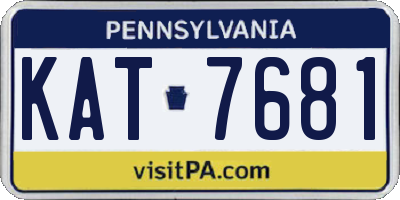 PA license plate KAT7681