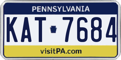 PA license plate KAT7684