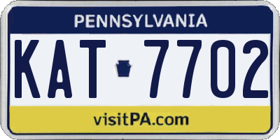PA license plate KAT7702