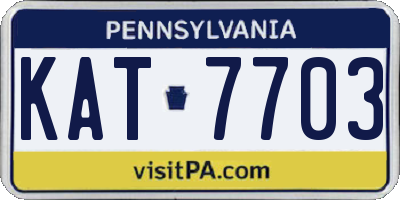 PA license plate KAT7703