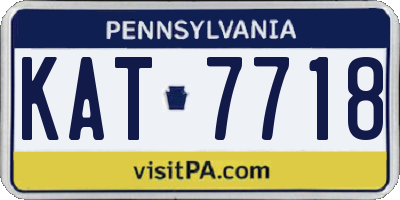 PA license plate KAT7718