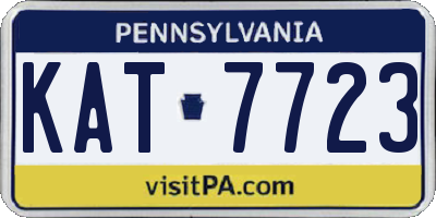 PA license plate KAT7723